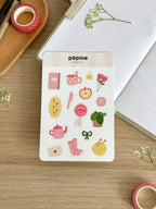 La planche Le Kit Pépine photographiée à plat, stickers prédécoupés