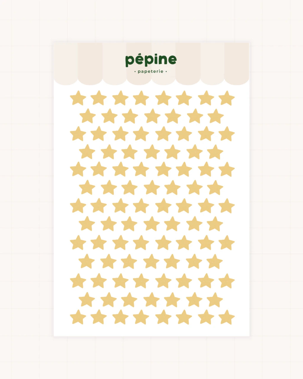 Planche de stickers Étoiles : petites étoiles dorées, format 17 × 11 cm