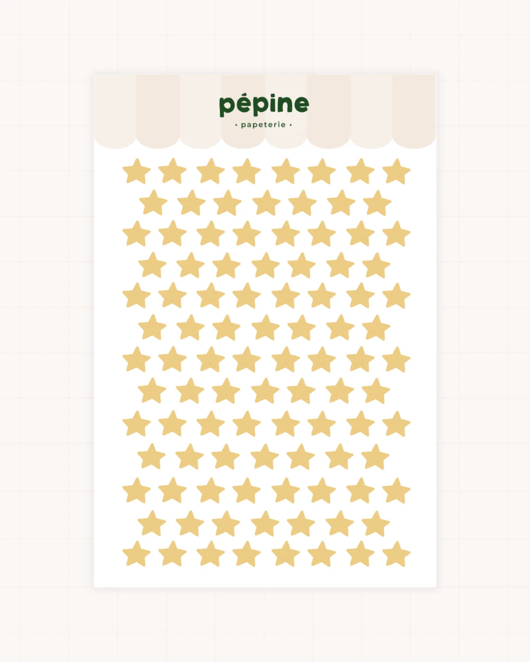 Planche de stickers Étoiles : petites étoiles dorées, format 17 × 11 cm